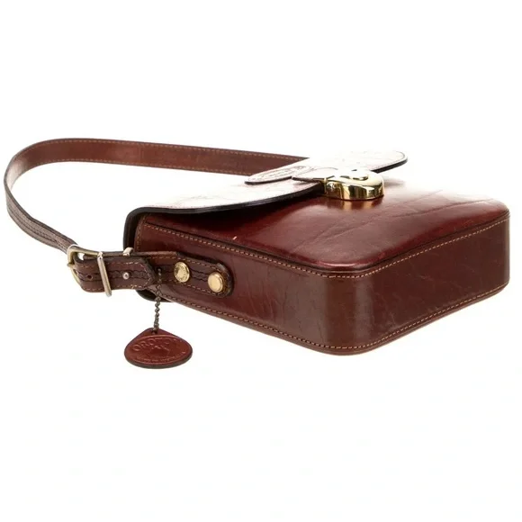 OROTON for Bergdorf Goodman full grain leather and brass handbag MSRP $450 - Picture 8 of 12